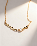 Twisted Gold & Pearl Necklace
